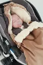 Nid d'ange imperméable en velours pour siège auto Beige - Babyly 2 .webp
