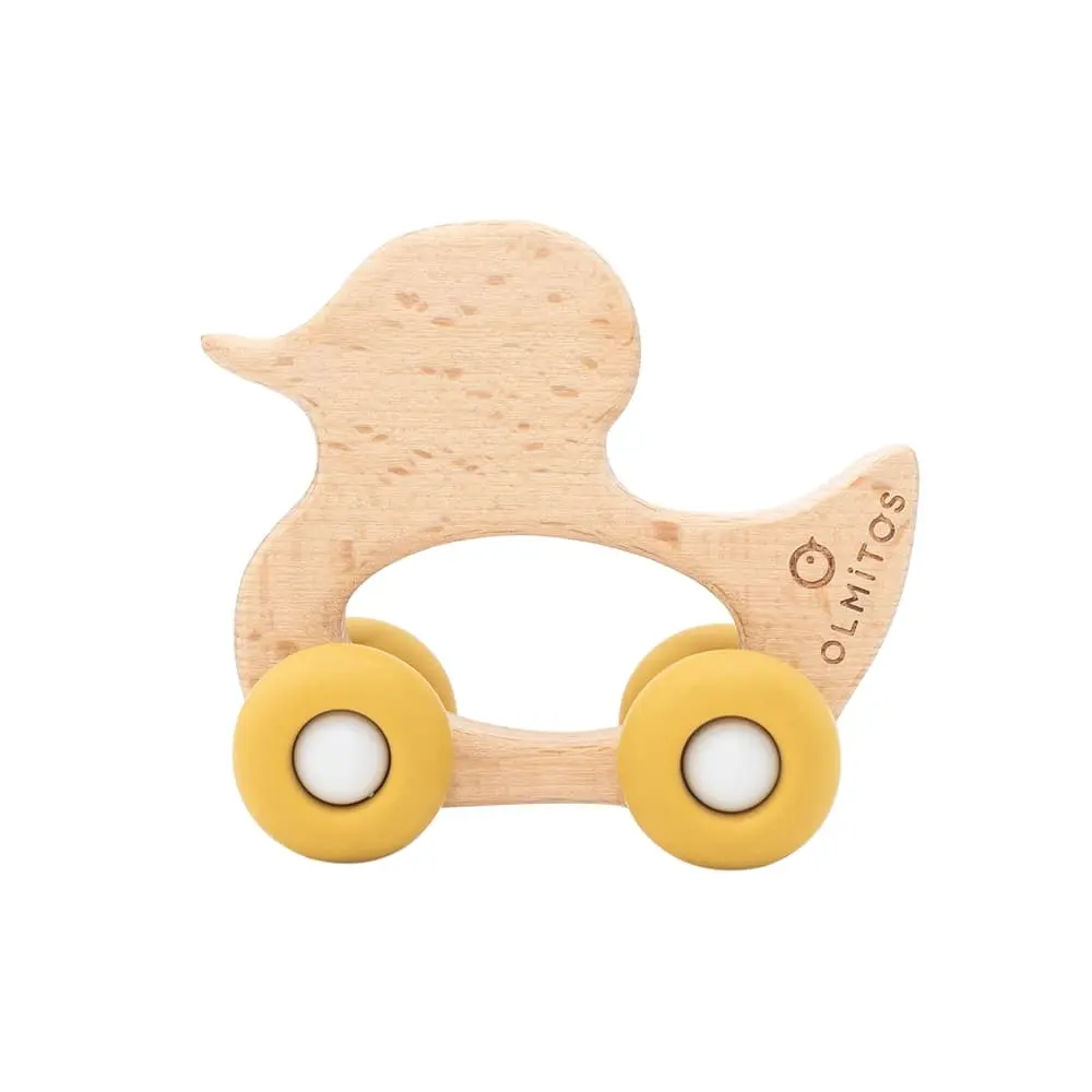 Jouet en bois à roues canard - Olmitos.webp