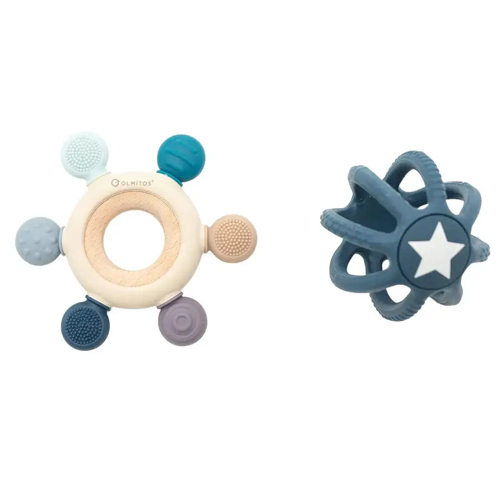 Ensemble de deux anneaux de dentition en silicone - Olmitos.webp