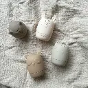 Jouet de bain beige en silicone pour bébé, 4 animaux 1 - Léo et Léa.webp