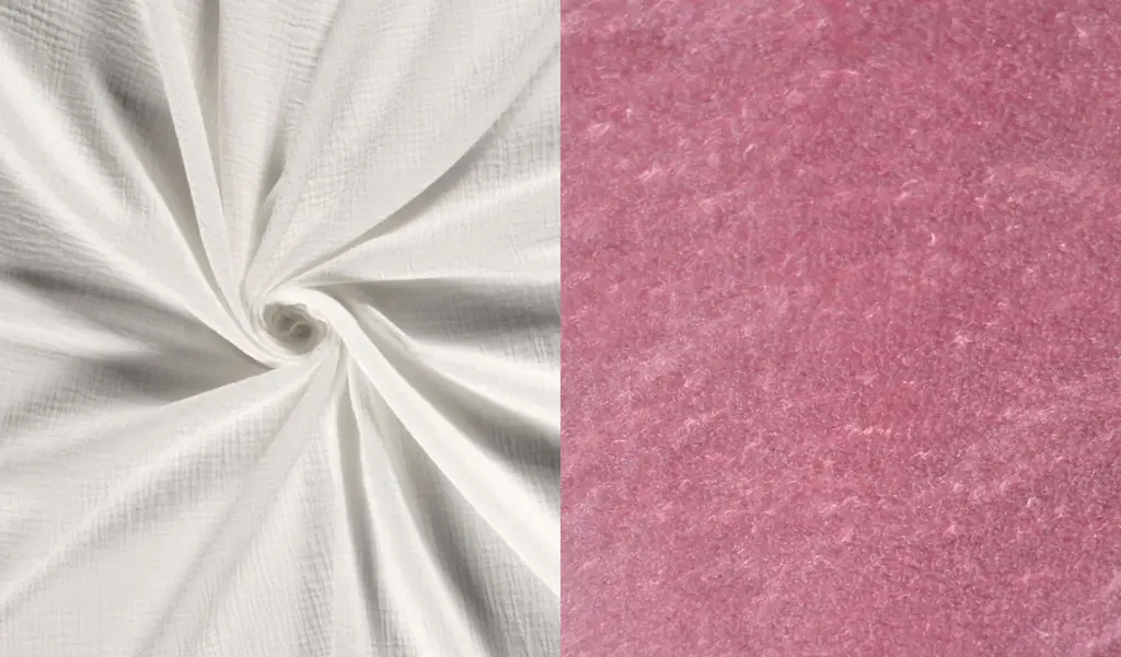 Gaze de coton Blanc Cassé - Mouton Rose.webp
