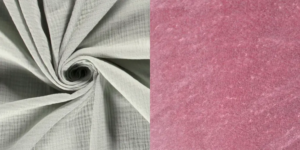 Gaze de coton Tissu Menthe Clair - Mouton Rose.webp