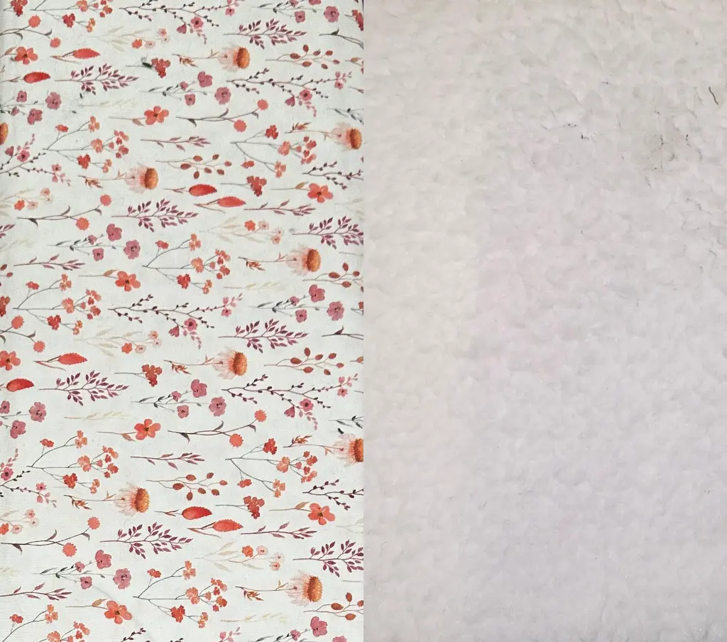 Ensemble couverture bébé 80x120 + doudou personnalisés avec broderie – Tissu Coton Fleuris divers couleurs