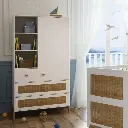 Armoire bébé - MARELIA  Tressage Rotin Neige - Théo bébé
