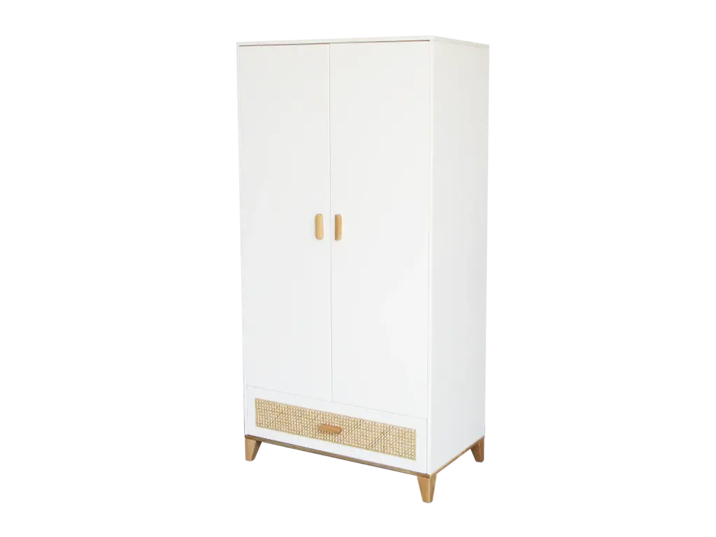 Armoire bébé - Nami Tressage Rotin Neige - Théo bébé