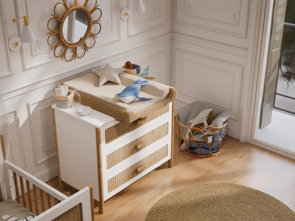 Box à langer bébé - Léo Tressage Neige - Théo bébé