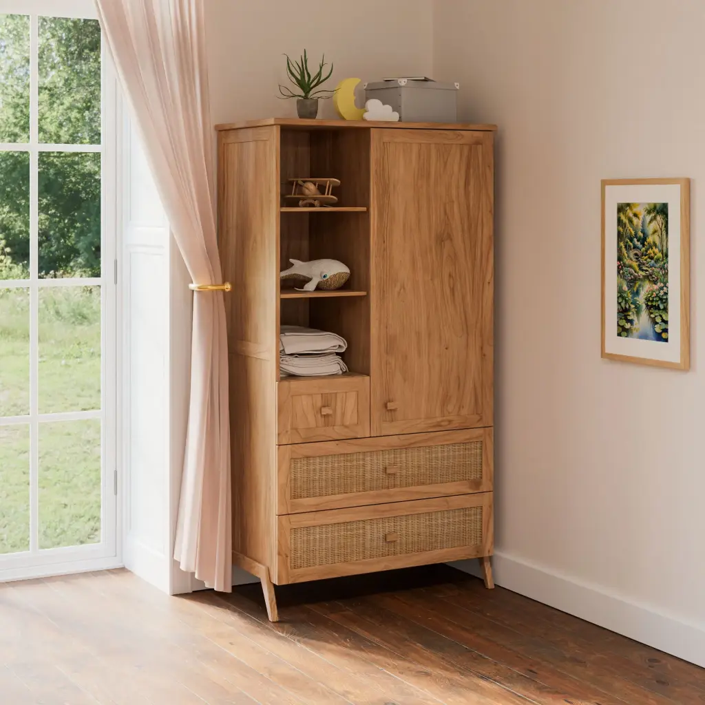 Armoire bébé - MARELIA Bois Naturel - Théo bébé