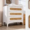 Commode bébé - Néréides Rotin Neige - Nouveauté 2026 - Théo Bébé