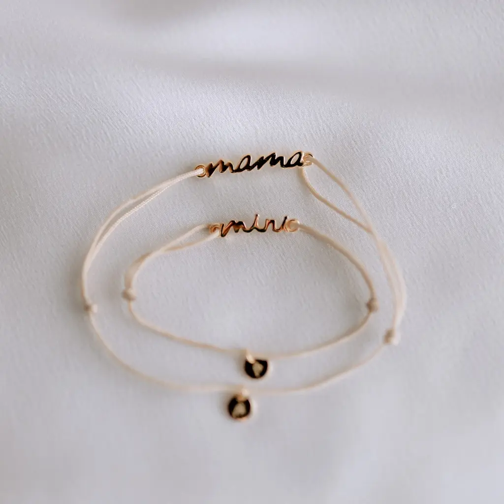  Bracelet MAMAN & MINI Beige - Mama Collection 
