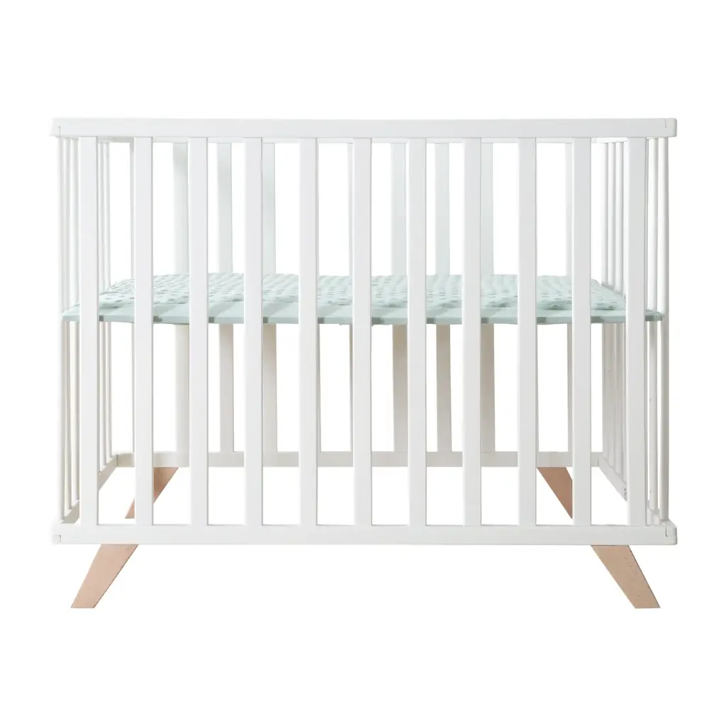 Parc carré en bois blanc laqué 75 x 100cm avec insert protecteur - Roba Kids 