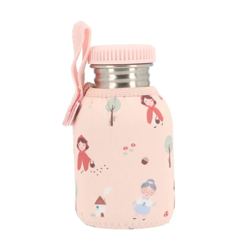Gourde en acier inoxydable avec housse 350 ml rose / bleue – Tutete