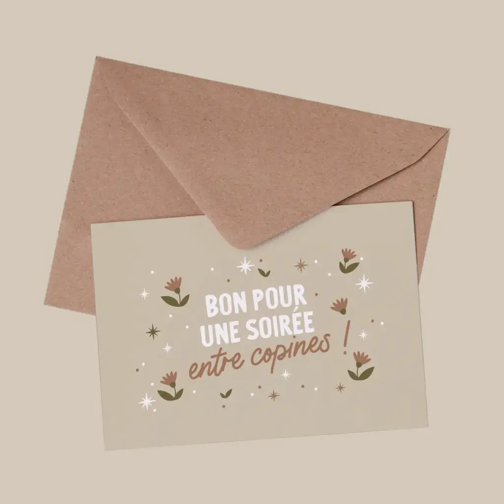  Carte "Bon pour une soirée entre copines" - Les Petites Dates   