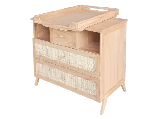 [LEO23001] Box à langer bébé - LEO Bois naturel - Théo bébé