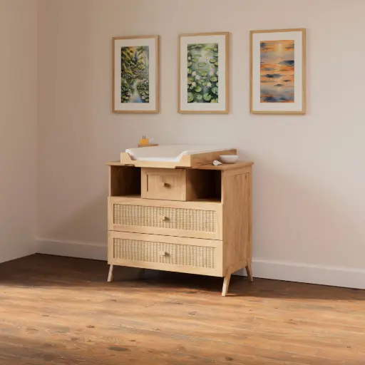 [MAA02458] Commode bébé - MARELIA Bois Naturel-Théo bébé