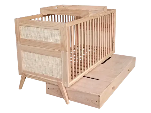 [MAA18258] Tiroir de Lit bébé - MARELIA Bois Naturel -Théo bébé