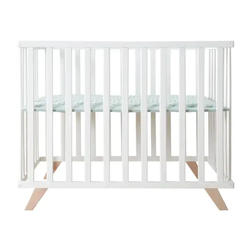 [UGS 0242WEG240  GTIN 4005317336183 GTIN 4005317336183] Parc carré en bois blanc laqué 75 x 100cm avec insert protecteur - Roba Kids 