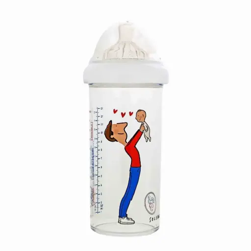 [UGS BIB360PAPA]  Biberon 360 ml - Papa et bébé - Le Biberon Français  