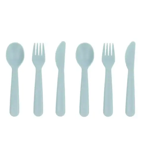 Set de 6 couverts bleu clair / rose clair / sauge – Tutete