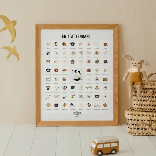 [UGS ETA-ORI-CLAIR-MP]  Affiche "En t'attendant" Peau Claire - Les Petites Dates