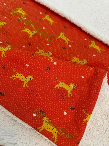 Ensemble couverture bébé 80x120 + doudou personnalisés avec broderie – Tissu Coton Divers Motifs